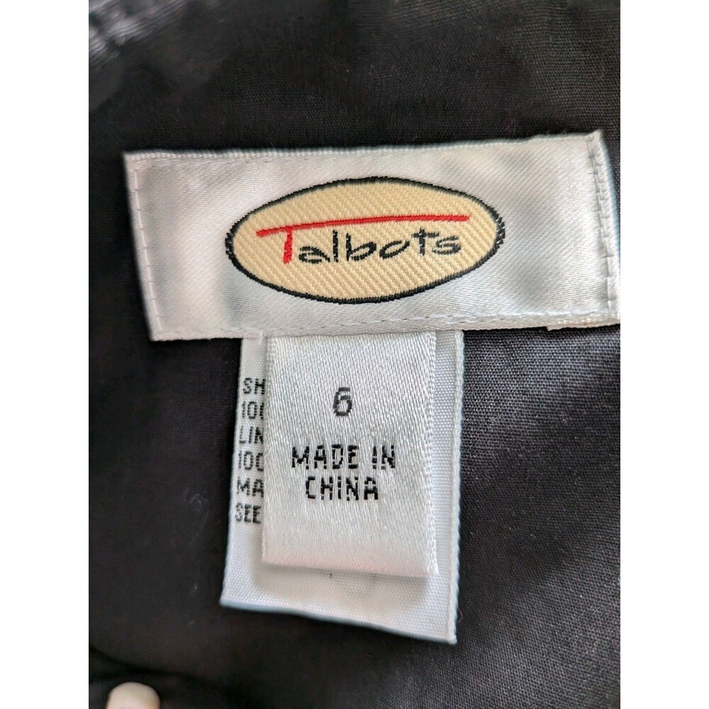 Talbots Skirt Women's 6 Black Cream Pleated Crochet Flare A-Line Boho Cottage - Picture 2 of 9